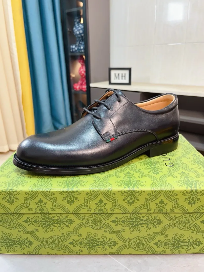 Men's Men's Shoes 💰520🌹🌹【GUCCI】The most popular classic Gucci leather shoes. Synchronized with the official website, the upper is made of Italian first-layer cowhide ➕cowhide lining, with unique brand and unique craftsmanship. Highlighting the hot style of the new year. Stop hesitating, stop wandering, get it now. Number: 38--44